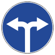 Дорожный знак 4.1.6 «Движение направо или налево» (металл 0,8 мм, II типоразмер: диаметр 700 мм, С/О пленка: тип Б высокоинтенсив.)